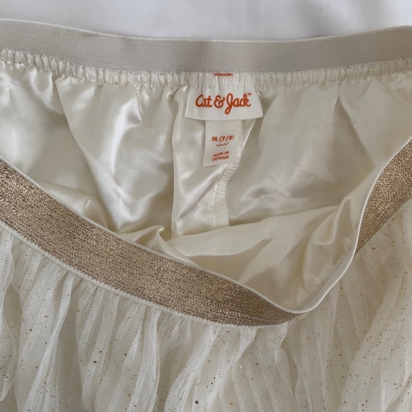 Cream Girls Holiday Skirt - Picture 2 of 3